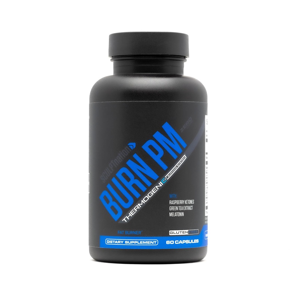 Sculpt Nation by V Shred Burn PM - Brûleur de graisse de nuit - Suppresseur d'appétit et support de perte de poids - Cétones de framboise, Extrait de café vert, Melatonine - 60 capsules sans gluten