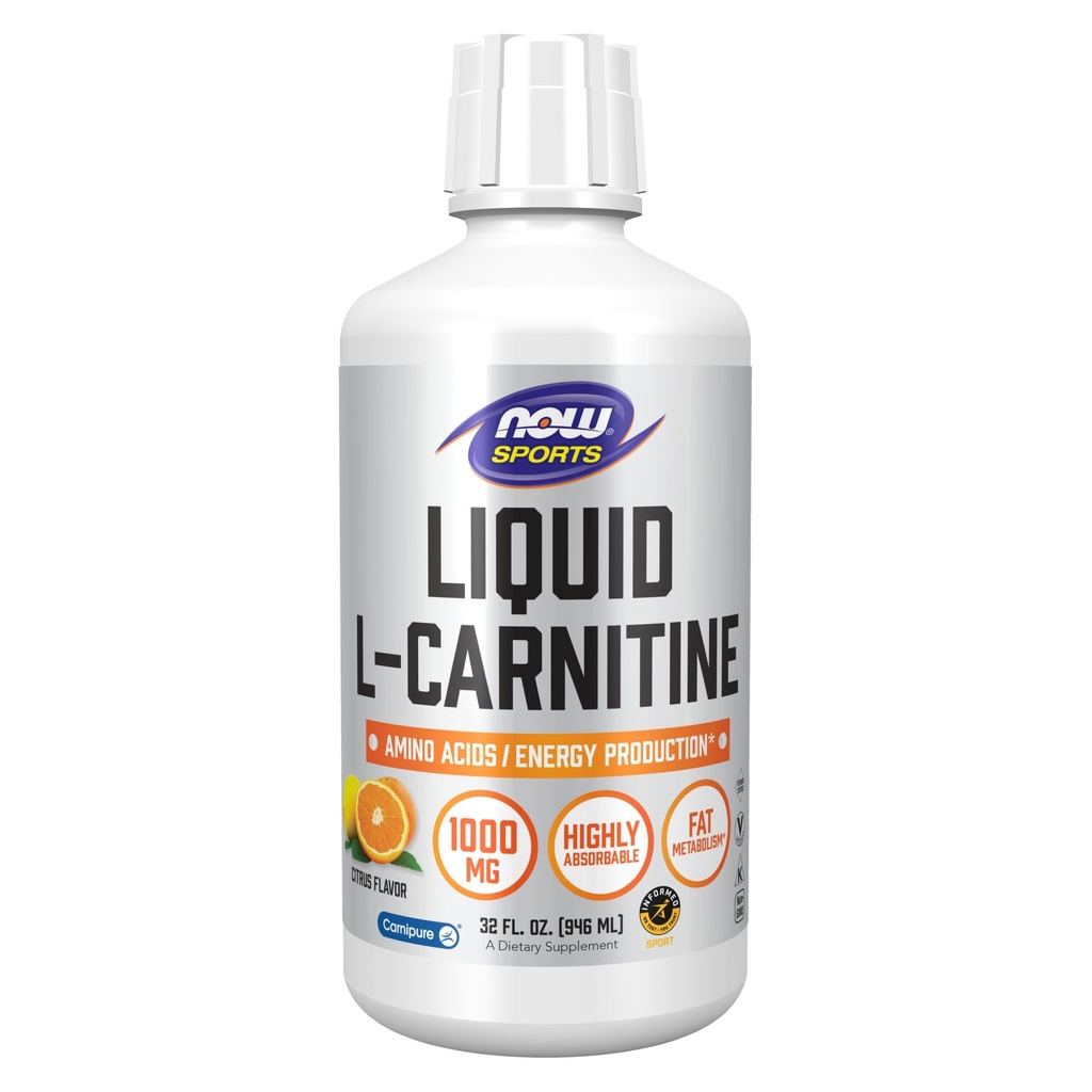 MAINTENANT Aliments Sports, L-Carnitine liquide, agrumes, 1 000 mg, 32 fl oz (946 ml)