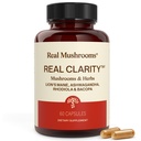 Real Mushrooms RealClarity Capsules – Lion’s Mane, KSM-66 Ashwagandha, Rhodiola & Bacopa – Mental Sharpness, Alertness. & Adaptogenic Support – Vegan, Non-GMO – 60 Count Mushroom Supplement