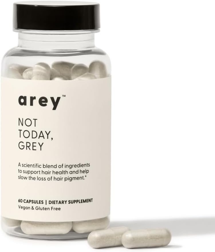 Arey niet vandaag, Grijze dagelijkse haarsupplement voor vrouwen en mannen Vertraagt Grijze haargroei en afstoting in 3-6 maanden . . Bevordert gezondere, dikker haar . . Biotine, B + D Vitaminen . . Veganistisch & Glutenvrij (1 maand)