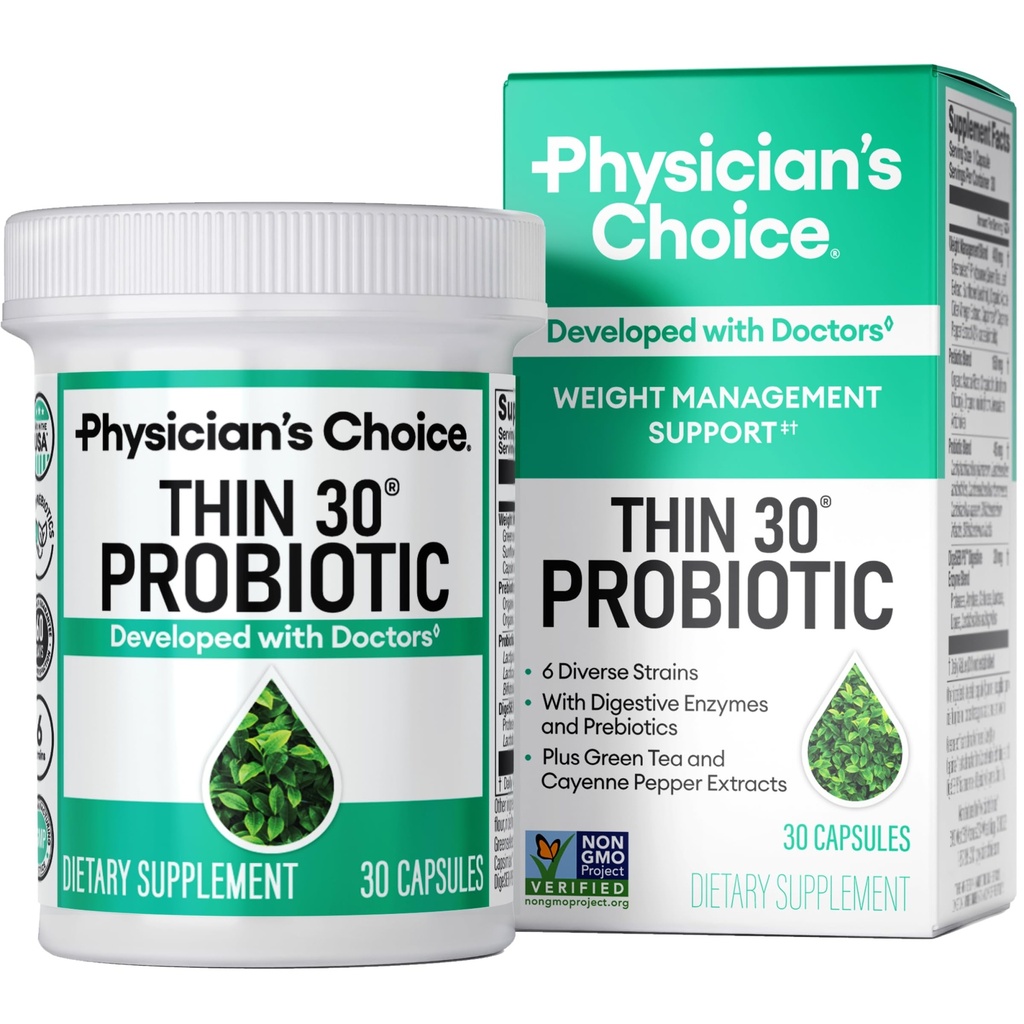 KEUZE Probiotica voor gewichtsmanagement & opgeblazen - 6 Probiotische strains - Prebiotica - Belangrijkste ingrediënt Cayenne - Ondersteunt Gut Health - Gewichtsmanagement voor vrouwen & mannen - Groene thee - 30 CT
