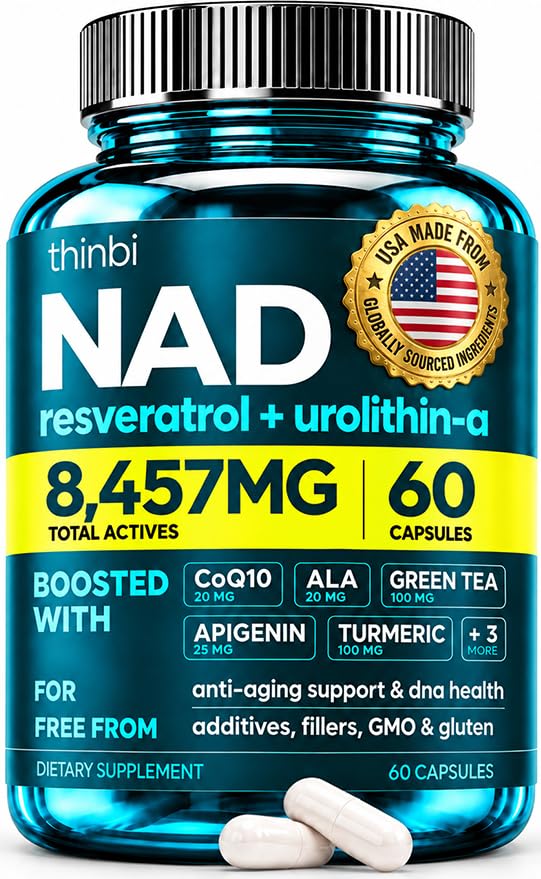 NAD supplement 300Mg extra sterkte NMN alternatief liposomaal + groene thee voor vrouwen & mannen w/Urolithin A, Resveratrol, CoQ10, Alpha Lipoïnezuur