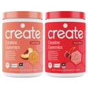 Create Create Createine Monohydrate Gummies - Peach Pump Duo - Sour Peach & Sour Cherry - Createine Gummies for Women & Men, NSF Certified, 3rd Party Tested, Anti-Melt Formula, 180 Count (2-Pack)
