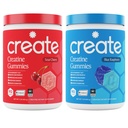 Create Creatine Monohydrate Gummies - Rocket Pop Duo - Blue Raspberry & Sour Cherry - Creatine Gummies for Women & Men, NSF Certified, 3rd Party Tested, Anti-Melting Formula, 180 Count (2-Pack)