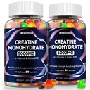 Creatine Monohydraat Gummies 5g voor vrouwen en mannen - Createine Gummies for Women Pre Workout Kauwtabletten met L-Taurine & Alpha GPC, Sugar-Free Muscle Builder, Energy Boost, Vegan Non-GMO (160 Count)