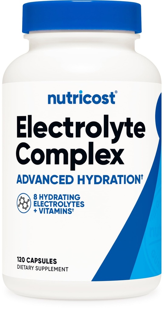 Nutricost Electrolyte Complex Advanced Hydration (120 capsules) - 8 Hydrating Electrolytes & Vitamins, Glutenvrij, Niet-GGO, Vegetarisch