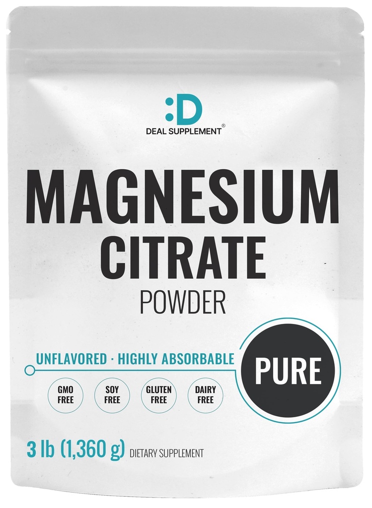 DEAL ›› Magnesium Citrate Poeder 500mg, 3lbs 