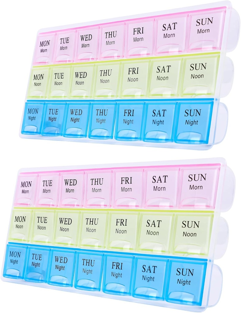 Grote Wekelijkse Pillen Organisator 3 keer per dag, Vocht-Proof 7 dagen pil Box, Travel Pill Cases Portable voor pillen Vitamine Visolie Supplementen, Medicine Cases