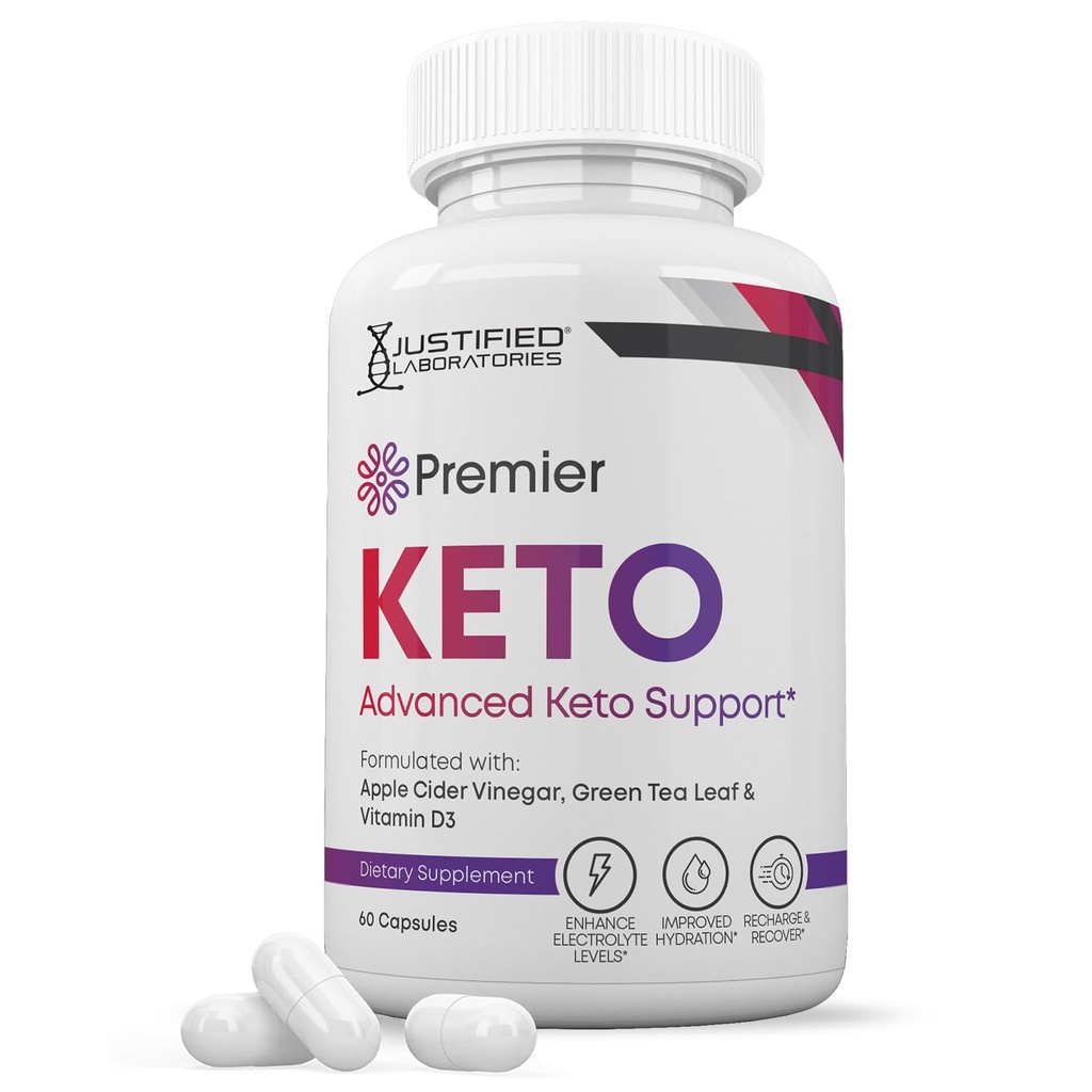 Premier Keto ACV Pillen 1275MG Keto Ondersteuning Blend Alternatief voor Gummies Geformuleerd met Apple Cider Vinegar Extra Virgin Olive Oil Powder Green Tea Leaf 60 Capsules