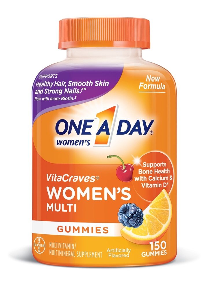 One A Day Vrouwen Multivitamine, Supplement met vitamine A, C, E, B1, B2, B6, B12, Biotine, Calcium en Vitamine D, 150 telling