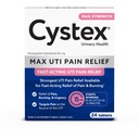 Comprimés maximaux de soulagement de la douleur UTI Cystex - 99,5 mg de HCl Phénazopyridine pour un soulagement rapide de la brûlure et du malaise de la vésicule - 24-Conte