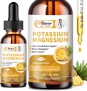 2 Pack Kalium Magnesium Supplement Liquid - Hoge absorptie Kalm Magnesium Complex 500mg & Kalium 99mg Plus Calcium, Vitamine D3, Zink voor Leg Cramps & Bone & Energy & Immuun Ondersteuning - 2 Fl oz