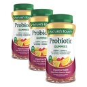 Nature's Bounty Probiotic Gummies, Immune Health & Digestive Balance, Ananas, Raspberry en Orange Flavor Gummies, 60 Ct (Pack of 3)