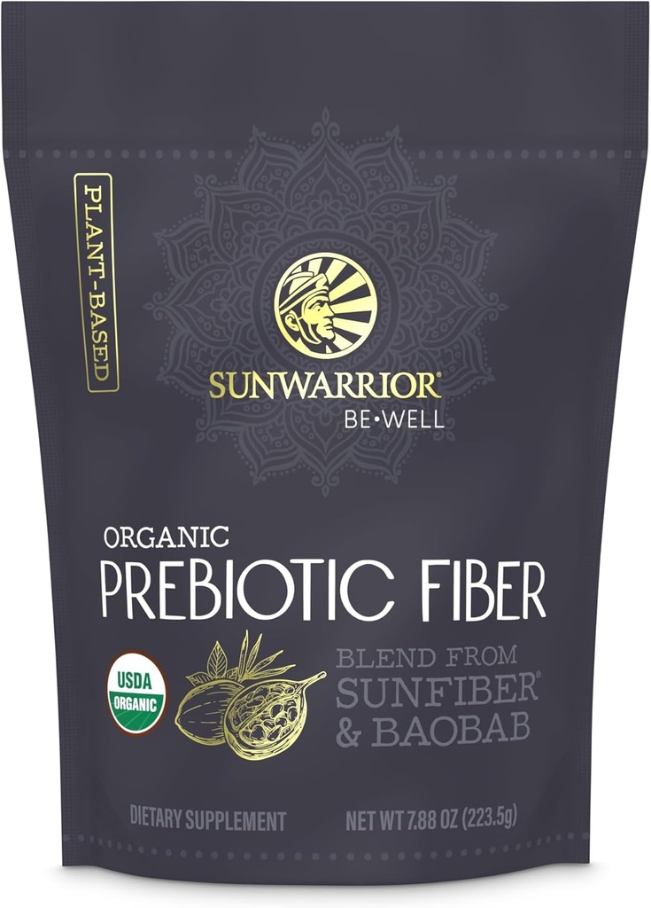 Sunwarrior Fiber Supplement Prebiotic Organic Vegan Fiber Supplement Plant-Powered Gut Health Booster met Pure Ingrediënten voor Digestieve Harmonie 