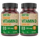 Deva Vitamine D3 5000 IE, Sunshine Supplement, 125 mcg Vegan D3, 90-Count Bottle (verpakking van 2)