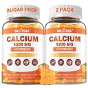 Calcium 1200 mg met vitamine D3 Gummies - Calcium + Kurkuma supplement voor vrouwen en mannen met vitamine K2 B12 - Ondersteuning bot & spier - suikervrij - veganistisch (120 telling)