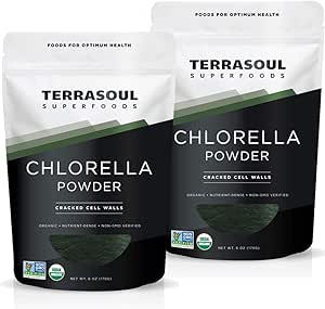 Terrasoul Superfoods Biologische Chlorella Poeder (gebarsten celwanden) - 12 Oz (2 Pack)