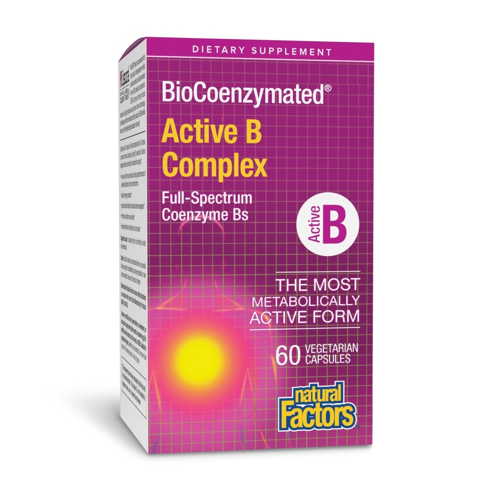 Natuurlijke factoren, BioCoenzymated Active B Complex, 60 capsules (60 porties)