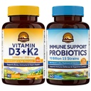Vitalitown D3 K2 & Immune Probiotics 70B Bundle - Vitamin D3 K2 Supplement (10,000 IU & 200 mcg) + Probiotics (70 Billion CFU, 15 Strains) for Immune, Bone, and Digestive Support