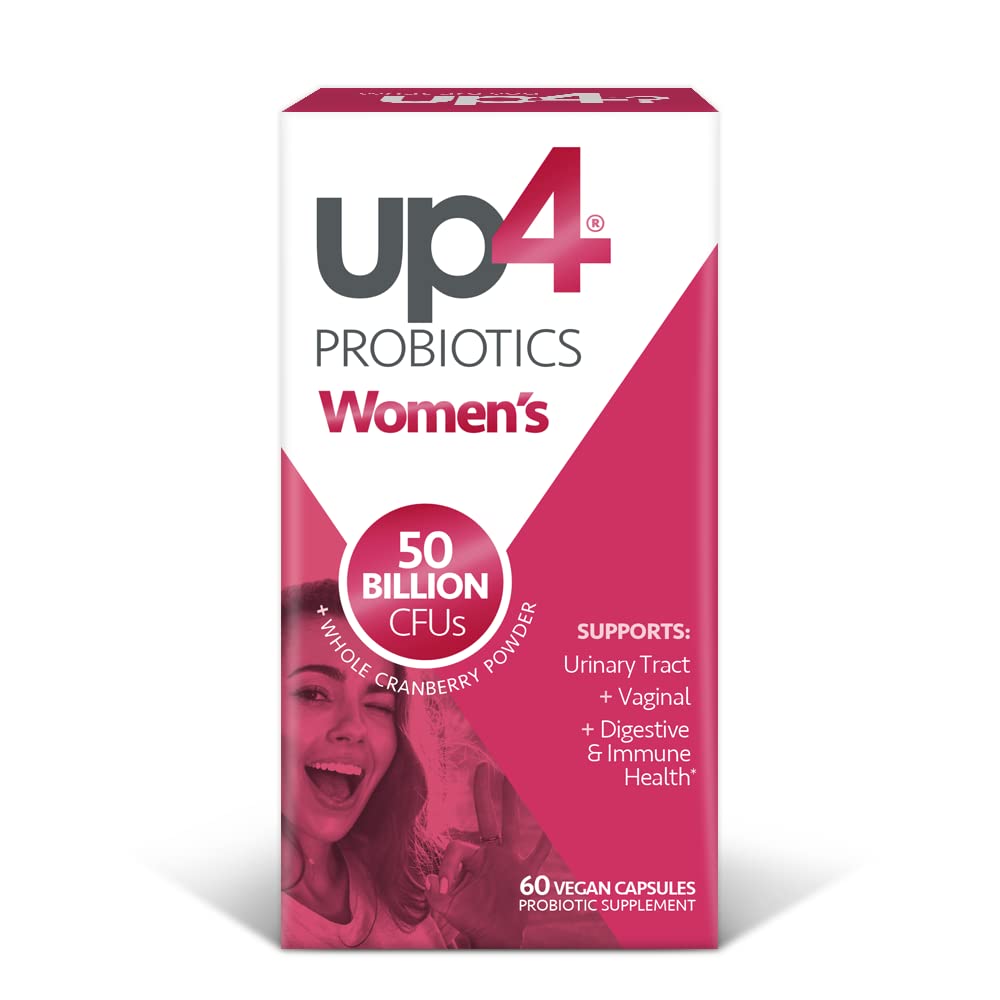 up4 Probiotische supplement voor vrouwen, vaginale, spijsverterings- en immuunondersteuning, 50 miljard CFUs gegarandeerd, non-GMO, glutenvrij, sojavrij, veganistisch, 60 tellen