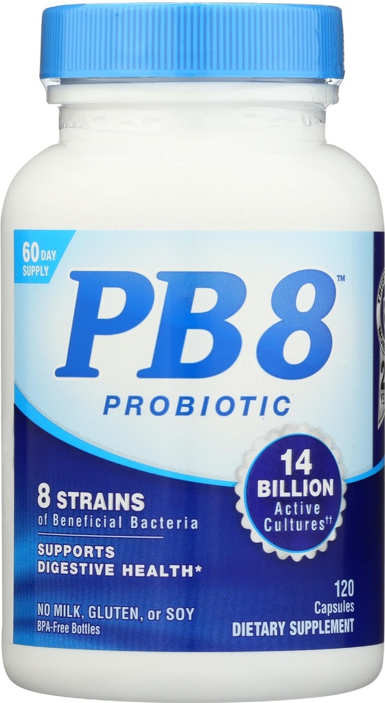 Voeding Nu PB8 Acidophilus Probiotic, Glutenvrij, 120 capsules (verpakking van 1)