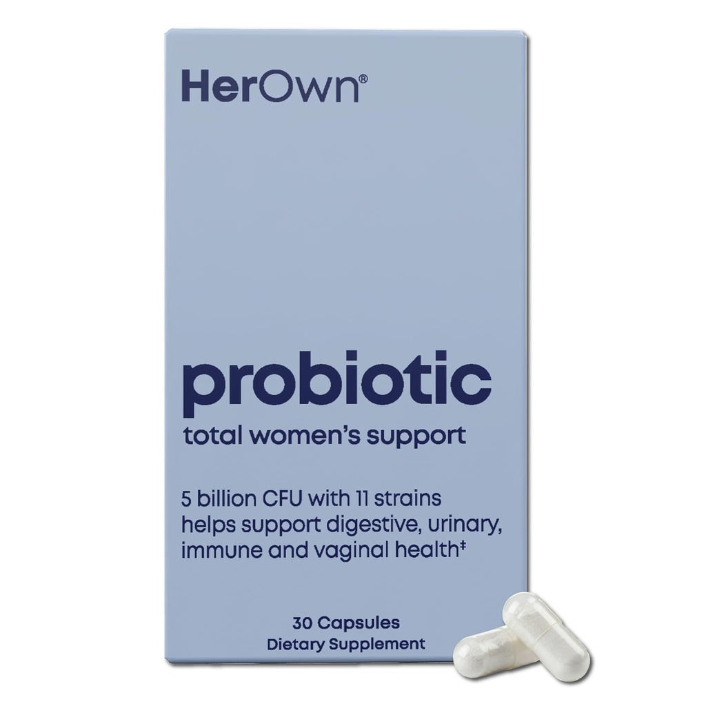 haar eigen Probiotica voor vrouwen, 5 miljard CFUs met Prebiotica, Ondersteunt gezonde spijsvertering, 11 Strains, Gluten en Sojavrij, Veganistisch, Non-GMO, 30 Capsules, 30 Servers