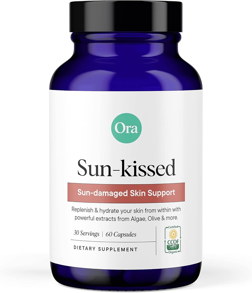 Ora Organic Skin Health Supplement - Zonschade Ondersteuning - Bevordert de natuurlijke verdediging van de huid 