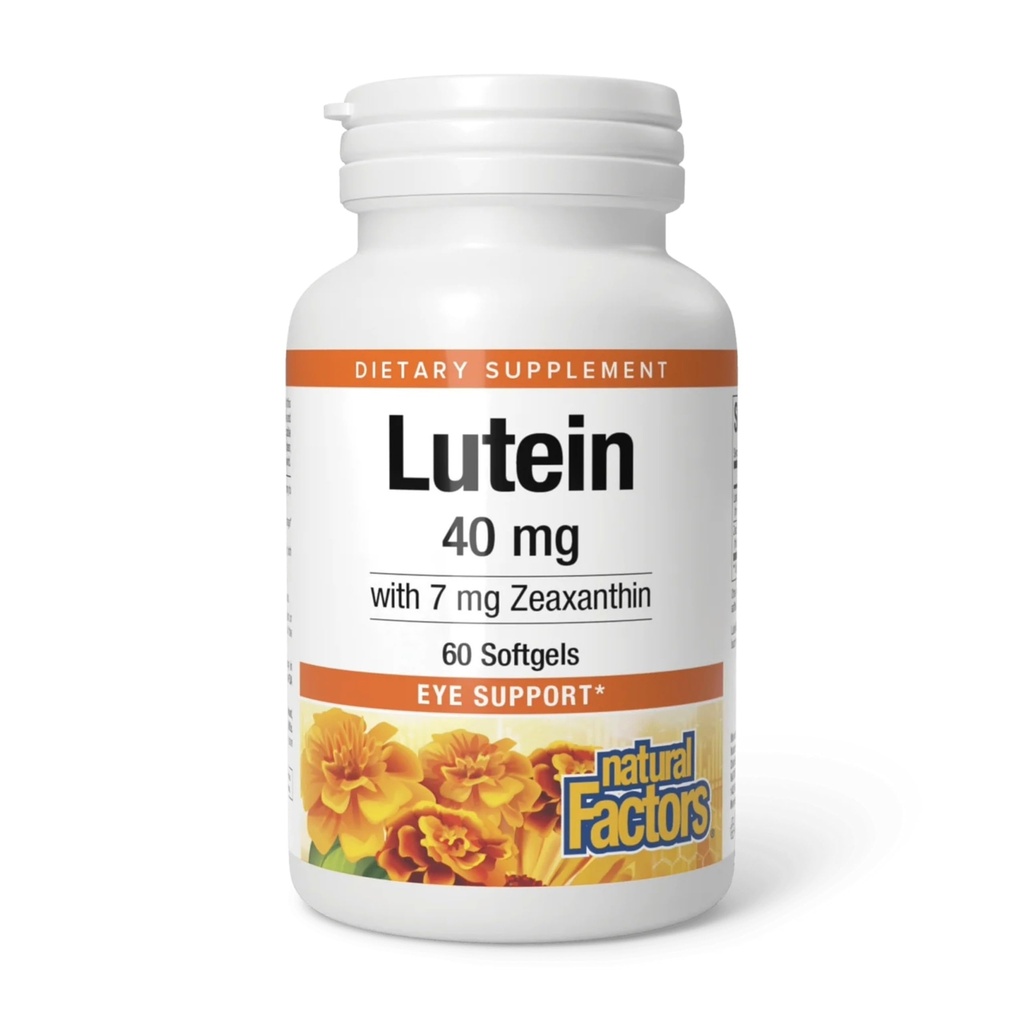 Natuurlijke factoren, Lutein 40 mg, Antioxidant Ondersteuning voor gezonde ogen en huid met Zeaxanthine, 60 Softgels
