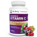 Complexe de vitamine C à croquer Dr Berg - fabriqué avec des baies organiques non OGM - 60 Wafers délicieux