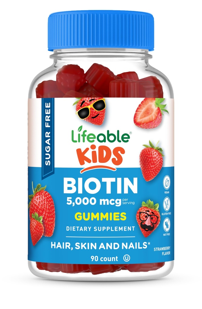 Lifeable Sugar Free Kids Biotin Gummies 