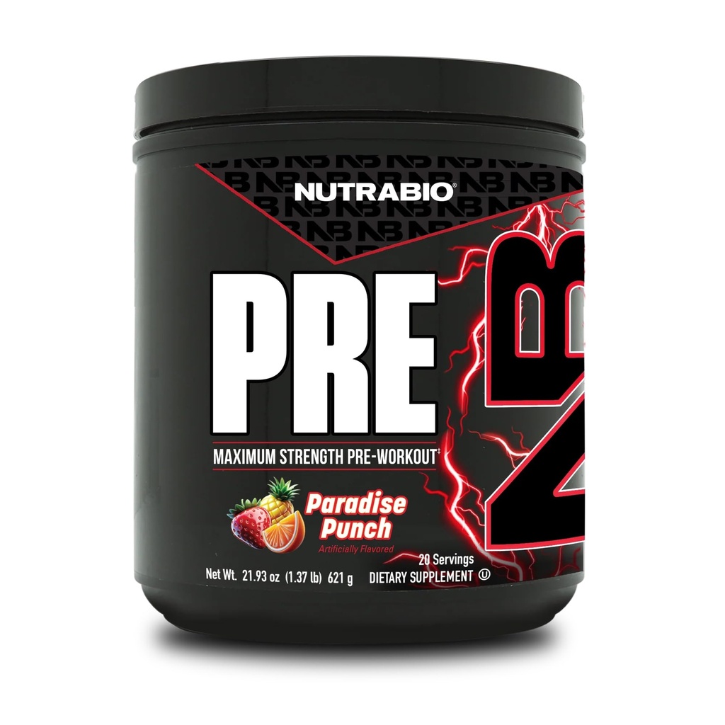 NutraBio Preworkout Powder, Paradise Punch| Explosive Energy, Laser Focus, Extreme Pumps| Pre Workout for Men & Women| Performance, Endurance, Power Complex, Caffeine, Electrolytes