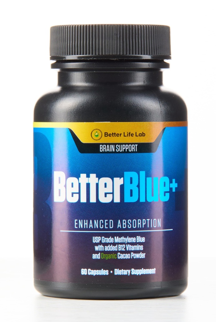 BETTER LIFE LAB Methylene Blue Capsules 60 Count - Pharmaceutical Grade USP for Brain Energy and Cellular Health - Mental Clarity Support Supplement