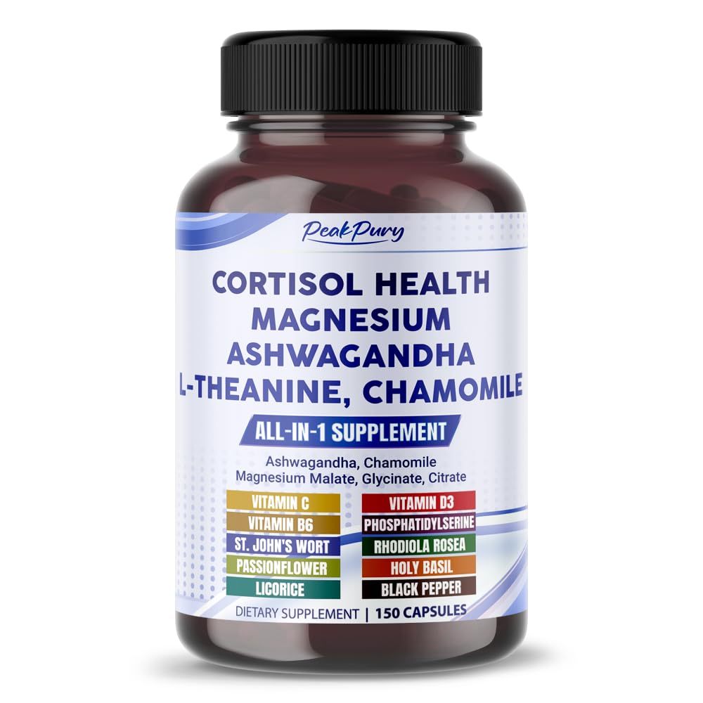 CORTISOL Health Ashwagandha Magnesium kamille L-Theanine - Made in USA