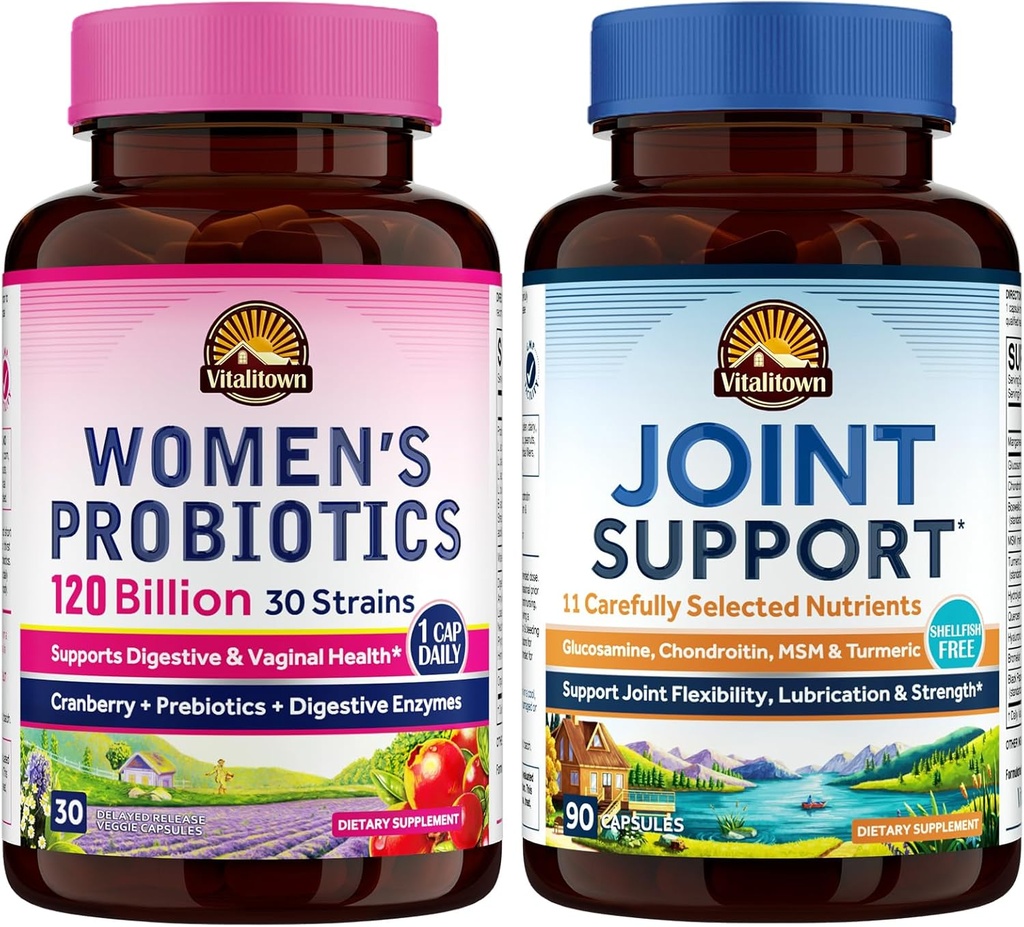 Vitalitown Vrouwen Probiotic & Joint Support Bundle (Pack of 2) 