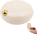 iplusmile Travel Pill Organizer, 4 compartiments Portable Pill Case, boîte de contenants de médicaments quotidiens pour les vitamines Suppléments d'huile de poisson, essentiels de voyage d'affaires (Beige)
