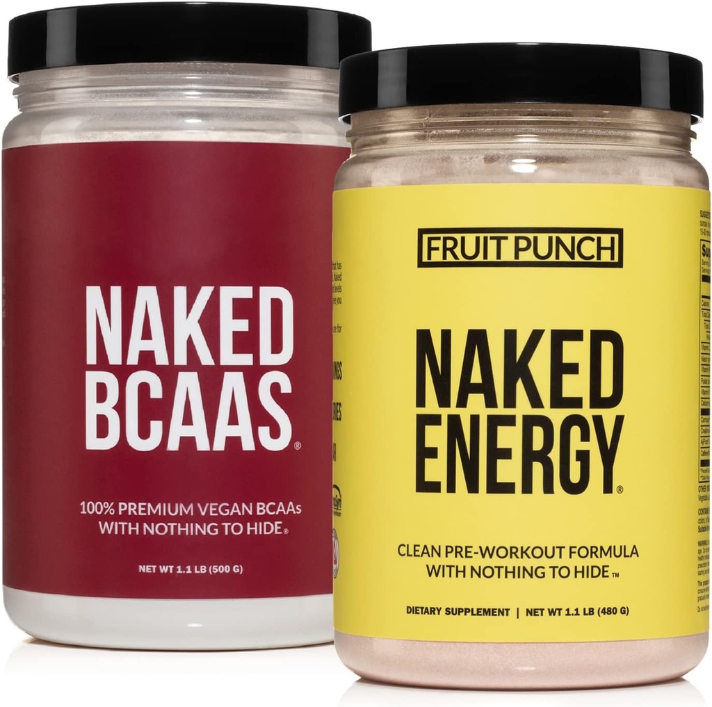 Naked Vegan energie en prestaties bundel fruit punch energie BCAAS aminozuren poeder