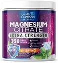 Magnesium Citrate Supplement 350mg - Magnesium Citrate Powder Drink Mix Unflavored - Mag Citrate & Aquamin Supplements for Bot, Heart & Muscle Support, Sugar Free, Gluten Free, Vegan - 60 Servers
