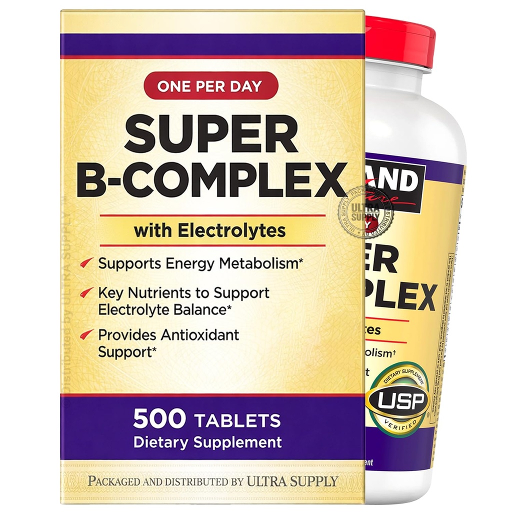 Kirk Lands Signatures Super B-Complex with Electrolytes (500 Count - Value Pack) Tablets