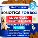 Probiotica voor honden - Ondersteuning Gut Health, Itchy Skin, Allergieën, Immuniteit, Gist Balance - Hondenprobiotica en spijsverteringsenzymen met Prebiotica - Reduce Diarree, Gas - 120 Probiotische Kauwen voor Honden