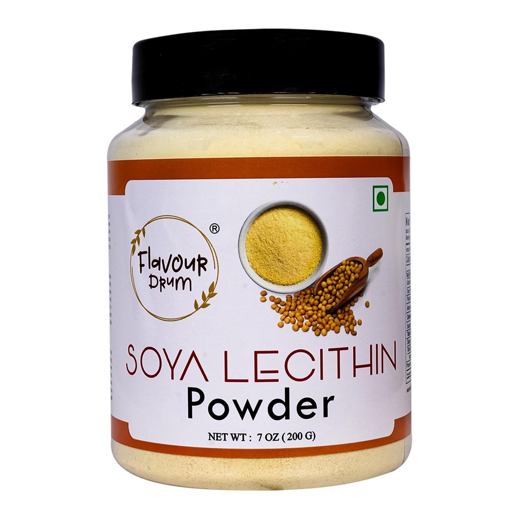 Flavour Drum SOYA Lecithin Powder 200 g (7 oz) | 100% Pure Plant-Based Emulsifier | Non-GMO Soy Lecithin for Baking, Chocolate Making, Sauces & Keto Recipes | Vegan, Gluten-Free | No Additives