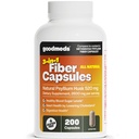 Psyllium Husk Fibre 520mg Capsules Supplément Colon diététique soluble Soutien pour les femmes et les hommes, rétablir la régularité et l'équilibre digestifs (200 comte)