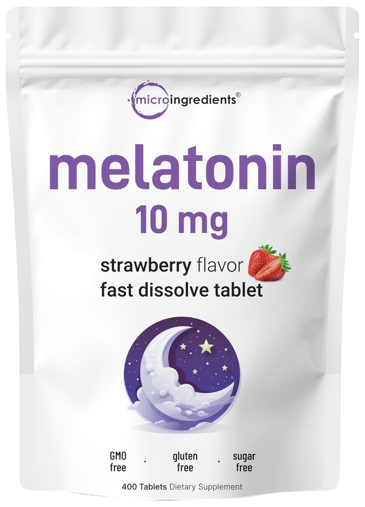 Micro Ingrediënten Melatonine 10mg, 400 tabletten 