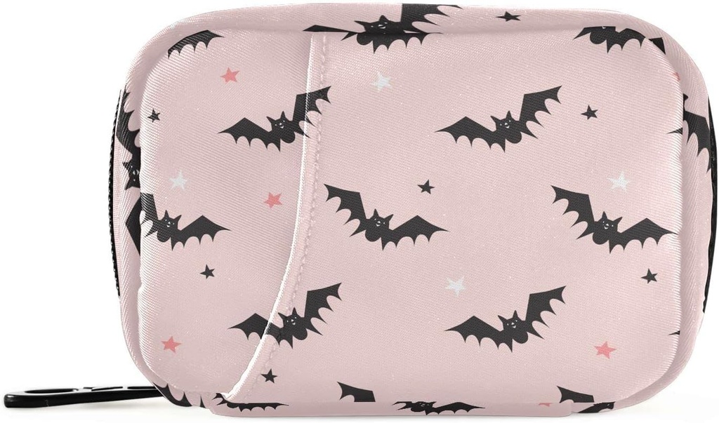 Halloween vleermuizen roze pil Box 7 Dag pil geval reis pil Organisator tas met rits draagbare weekly vitamine geneeskunde supplement houder pouch tas