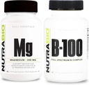 NutraBio B-100 B Vitamine Complex en Reacted Magnesium Supplement Bundle 