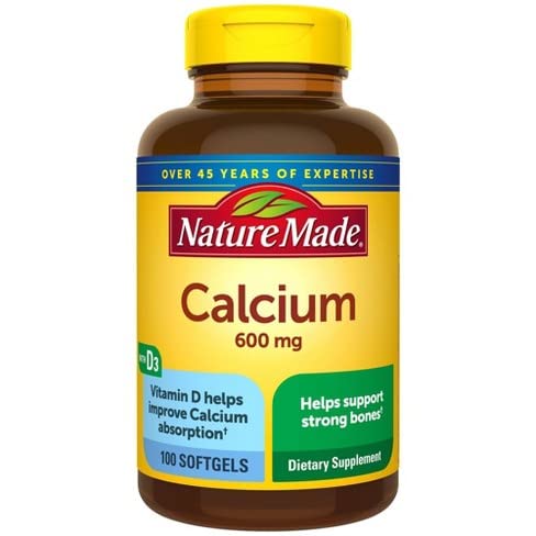 Nature Made Calcium 600 mg with Vitamin D Liquid Softgels 100 ea (pack of 2)