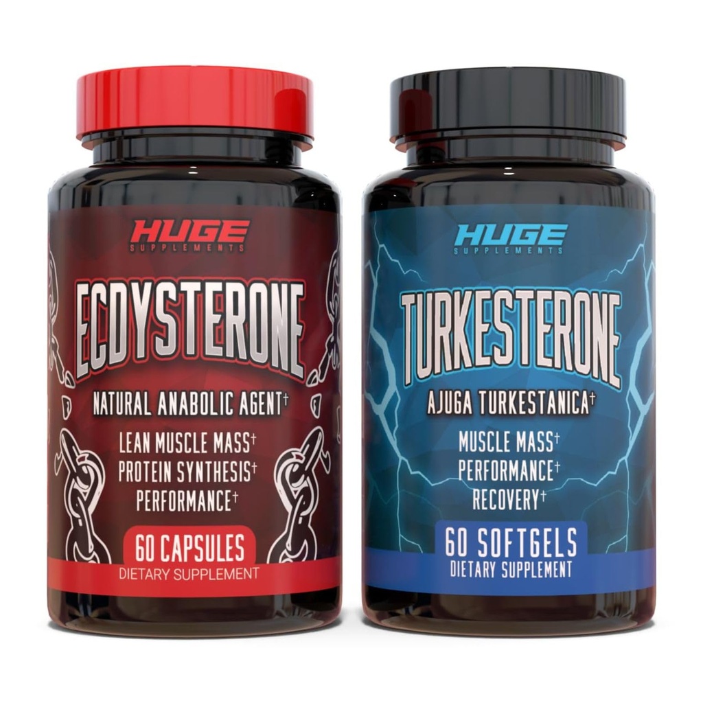 Enorme Supplementen Turkesterone & Ecdysterone Stack, Build Muscle & Strength, Enhanced Absorptie Technology (60 Servings)