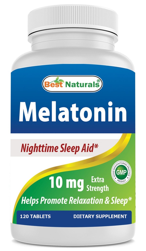 Meilleurs comprimés de mélatonine naturel 10mg (non-OGM) - aide à promouvoir la relaxation et le sommeil - 120 Compte