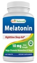 Best Naturals Melatonine 10mg (Non-GMO) Tablets - Helpt ontspanning en slaap te bevorderen - 120 Tel.