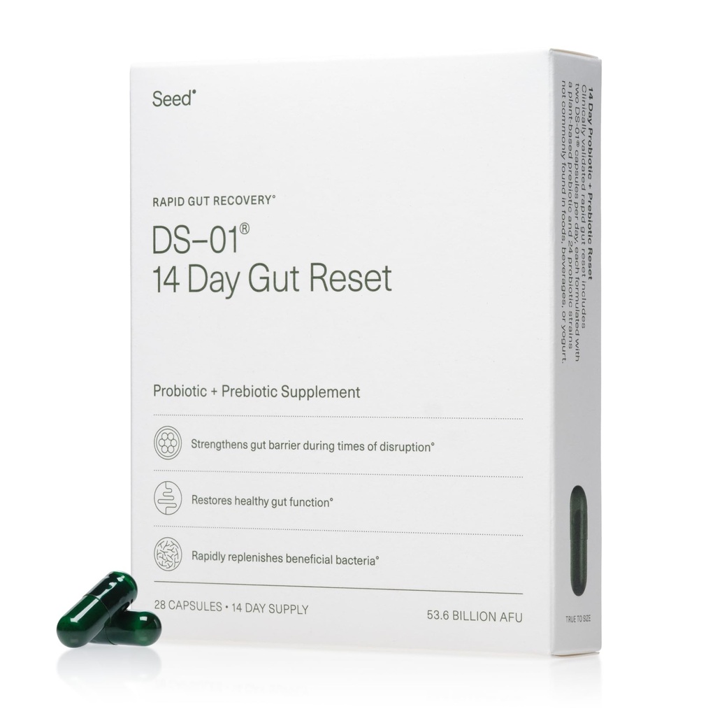Zaad 14 dagen Gut Reset - Prebiotic and Probiotic for Women & Men - Digestieve gezondheid, Gut Health, Rapid Gut Recovery, Bloating & Constipatie Relief - Vegan & Shelf Stable - 28 Capsules (14-Day Supply)