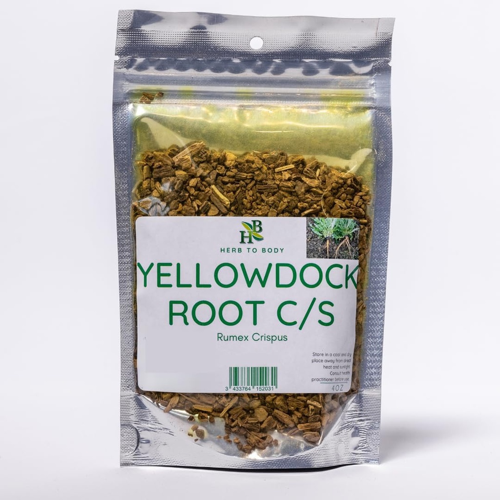 Herb To Body YellowDock Root C/S – Rumex crispus, Cut & Sifted Yellow Dock Root for Brewing, Herbal Tea, Botanical Blends & Traditional Preparations, Wildcrafted 4oz